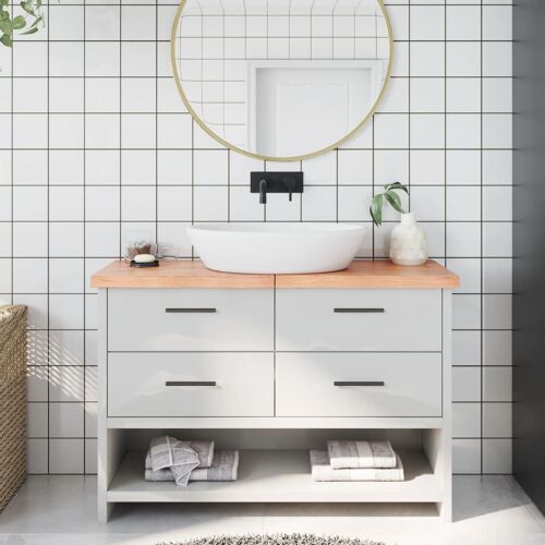 Vidaxl Comptoir De Salle De Bain Marron 120x30x(2-4) Cm Bois Traité