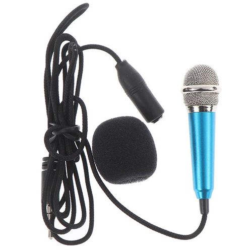 Mini micro stéréo en métal pour studio, micro karaoké, KTV, téléphones intelligents, ordinateur portable, PC de bureau, déterminer l'audio, micro de petite taille, 3.5mm, 3.5mm-Blue