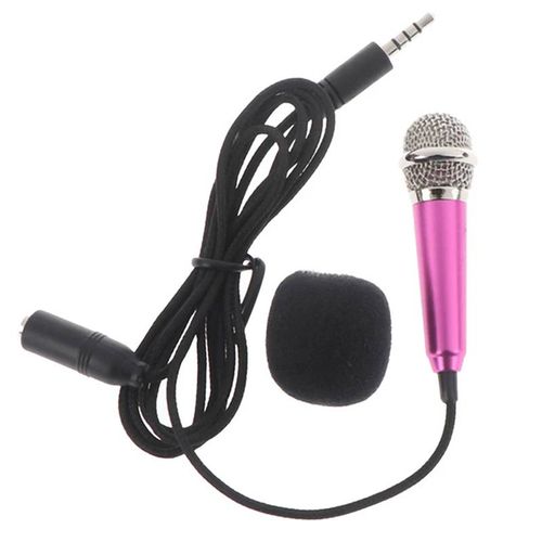 Mini micro stéréo en métal pour studio, micro karaoké, KTV, téléphones intelligents, ordinateur portable, PC de bureau, déterminer l'audio, micro de petite taille, 3.5mm, 3.5mm-Rose Gold