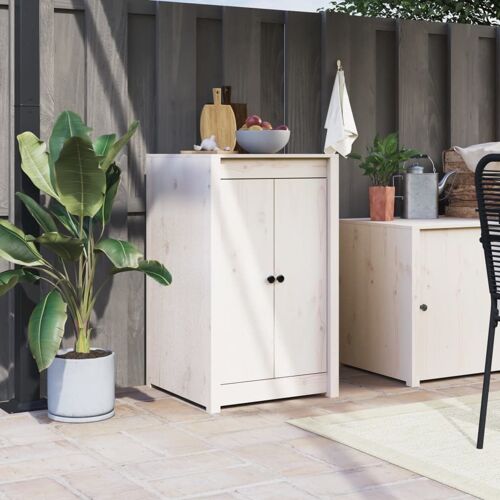 Vidaxl Portes De Cuisine D'extérieur Blanc 50x9x82 Cm Bois Pin Massif