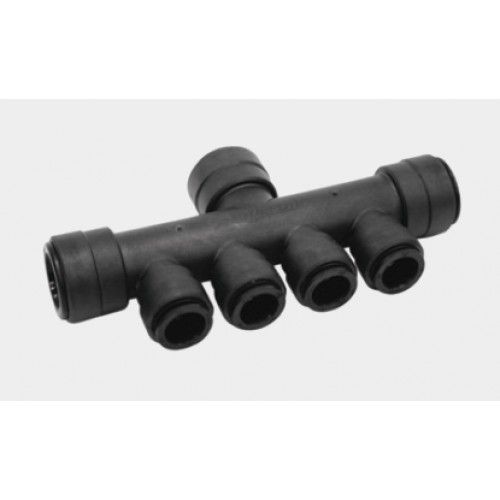 Nourrice 4 voies noire - instantané- 1X22 mm/4X10 mm - Speedfit John Guest