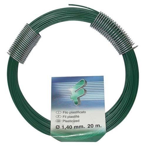 Fil plastifié vert 1.4mm rouleau 20m