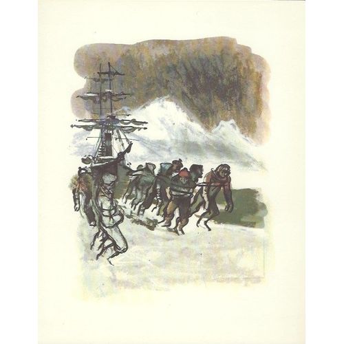 Reproduction D'une Peinture, Hommes Tirant Un Bateau