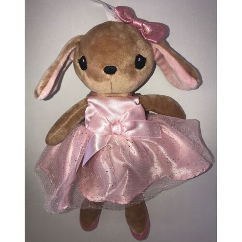 Doudou Lapin Marron Robe Rose Paillettes Tulle Ballerine H&m Jouet Peluche Danseuse Blankie Bunny Hetm