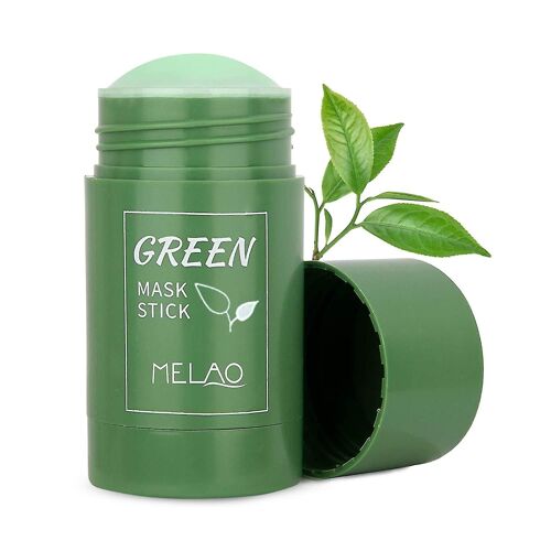 Bâton De Masque Au Thé Vert - Masque Purifiant Au Thé Vert, Bâton D'argile Verte Pour L¿Élimination Des Points Noirs, Anti-Acné, Contrôle Du Sébum Et Nettoyage Des Pores. Convient À Tous Les Skis