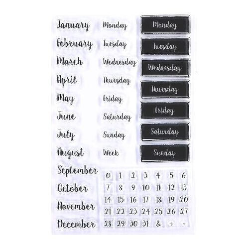 Silicone Stamp Week Mois Clear Stamps Transparent Seal Soft Sticker Pour Diy Card Making Scrapbooking Embossing