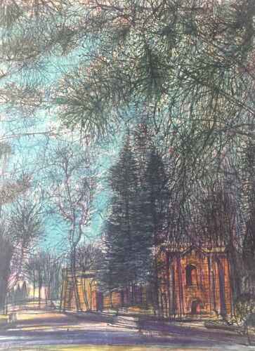 Reproduction D'une Peinture, Parc, Maison