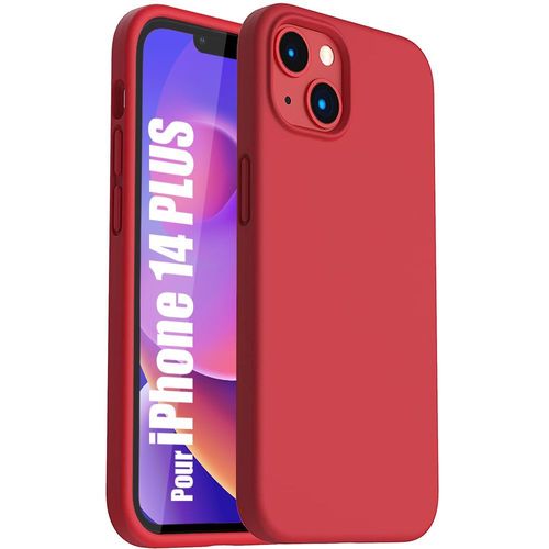 Coque Silicone Pour Iphone 14 Plus Rouge Marine Mat Antichoc