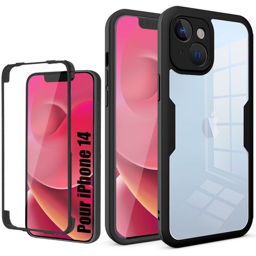 Coque pour iPhone 14 - Integrale Antichoc 360 Transparente Noir