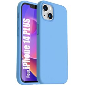 Coque Pour Iphone 14 Bleu Mat Protection Silicone Antichoc Leger