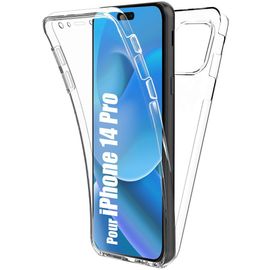 Coque 360 Pour Iphone 14 Pro Transparent Silicone Integral Pc Antichoc