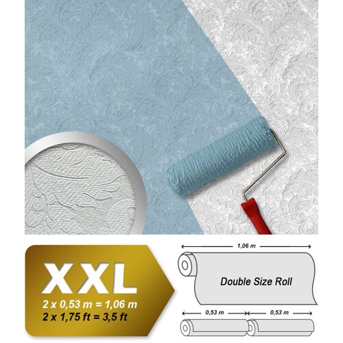 Papier peint floral EDEM 83006BR60 Papier peint intissé à peindre texturé avec des ornements mat blanc 26,50 m2
