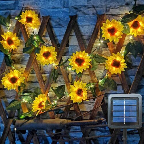 Lampe De Jardin Solaire À 100led 10m, Imperméable, Plante De Vigne Artificielle, Décoration De Fête De Mariage Et De Vacances