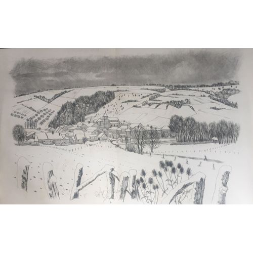 Reproduction D'andré Jacquemin, Le Village De Cheyrac 1979