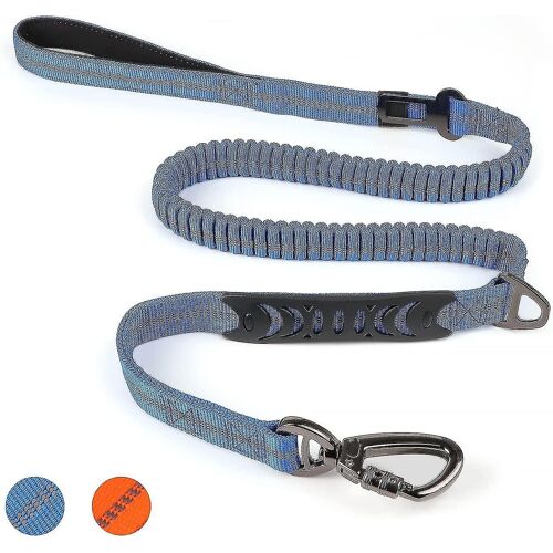 Laisses Pour Chiens À L¿Élastique Avec Poignée Rembourrée Souplessejustables Anti-Traction Laisse Pour Chien Avec Boucle De Ceinture De Sécurité, Laisses Pour Chiens, Corde Élastique Pour Animaux De C
