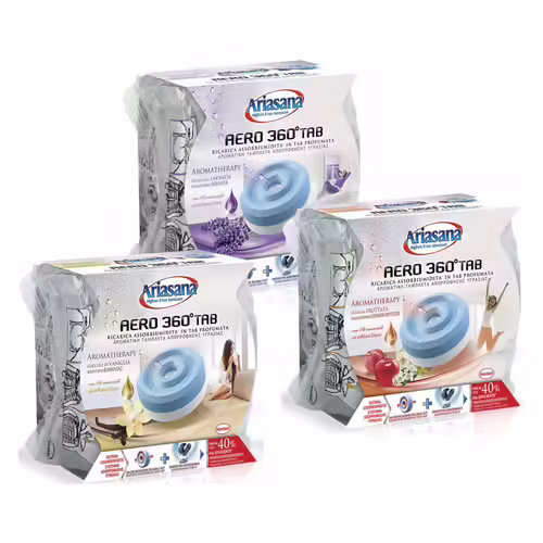 12 X RECHARGE ABSORBEUR D HUMIDITe ARIASANA AERO 360a° TAB gr. 450 - lavande