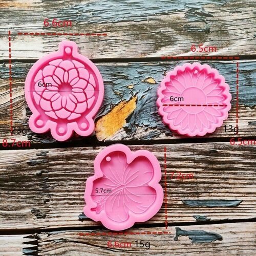 Ensemble de 3 moules pour fabrication de boucles d'oreilles, en résine époxy, pendentif en Silicone, attrape-rêves
