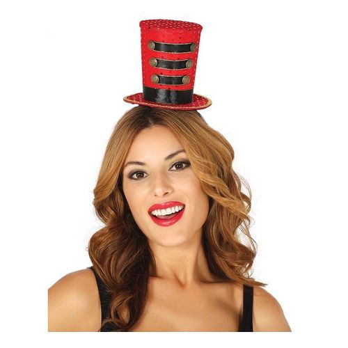Mini-Chapeau Haut-De-Forme De Majorette Rouge (Taille Unique Adulte)