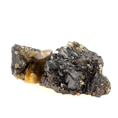 Calcite + Sphalerite. 1595.0 Ct. Elmwood Mine, Carthage, Tennessee, Usa.