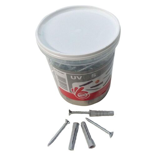 1 X ANCRAGE NYLON AVEC VIS UV Ø 8 x 40 + vis 5 x 50mm (140 pcs)