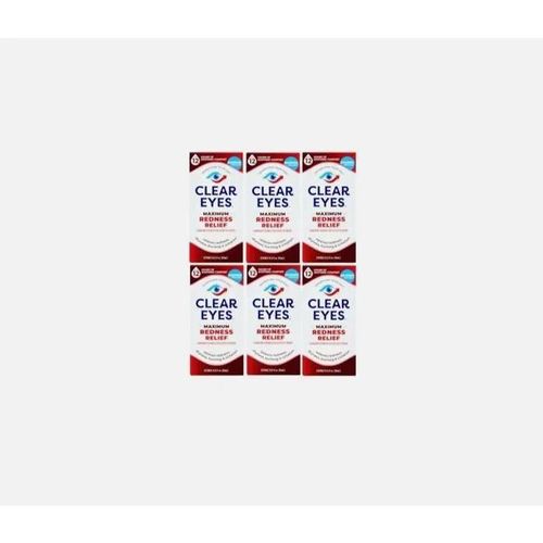 Gouttes Oculaires - Clear Eyes - Aide Contre Les Yeux Rouges - 15ml - Soulagement Irritation - Confort Visuel Paquet De 6 