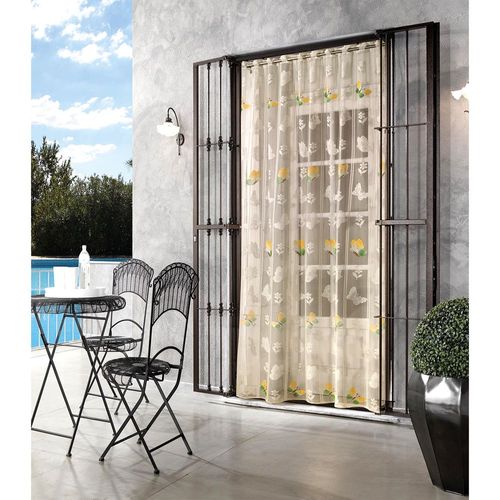 1 X MOUSTIQUAIRE POLYESTER FANTASY tournesols - couleur crEme