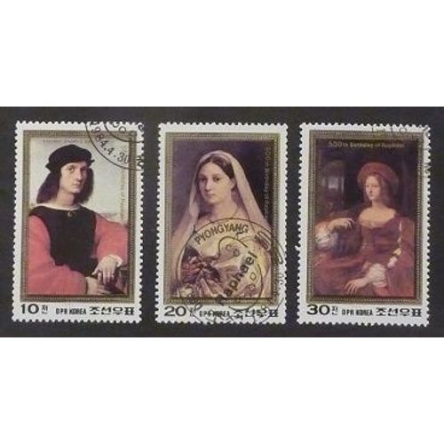 Corée Du Nord Oblitéré Lot De 3 Timbres De 1987 Art