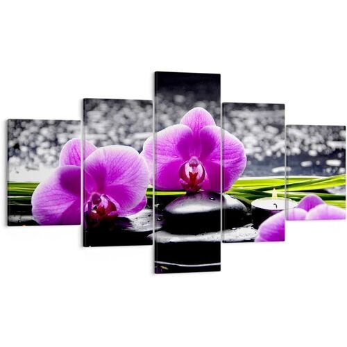 Moderne Impression sur Toile Orchidée nature 200 x 100 cm. (sans cadre)