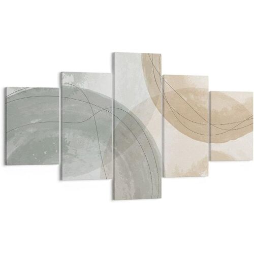Moderne Impression sur Toile Aquarelle Roues Pastel Image Tableau Decoration Murale Deco Cadre Décoration Salon Chambre Triptyque 5 parties Tableaux Decoratifs 50 x 25 cm. (sans cadre)