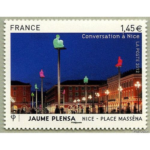 Nice : Place Masséna De Nuit Par Jaume Plensa Année 2012 N° 4683 Yvert Et Tellier Luxe