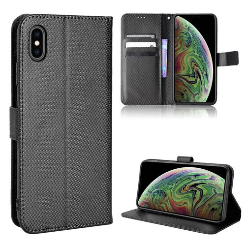 Coque iPhone XS,Etui pour iPhone XS,Coque en cuir pour iPhone XS,Convient a Etui la iPhone XS,Noir