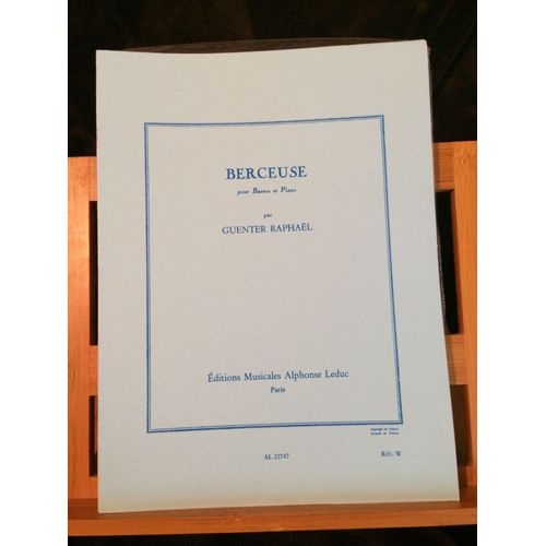 Guenter Raphael Berceuse Pour Basson Et Piano Partition Éditions Leduc