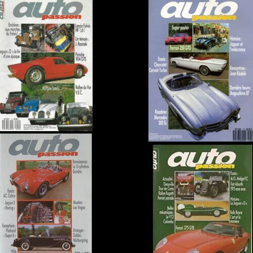 Auto Passion N°11 12 13 14 - 1987 - Lot Revues Magazines Ac Cobra Jaguar E D Packard 8 Ferrari 275gtb Gordini Porsche 904 Gts Morgan Family Fulvia Hf/1.6 300sl