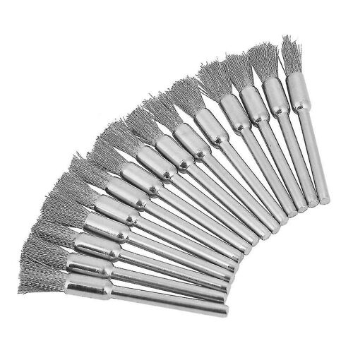 15pcs Steel Wire Brush Steel Wire Brush Diamètre 3mm Outil de polissage pour nettoyer les surfaces en métal, bois et pierre ((3 * 5mm)