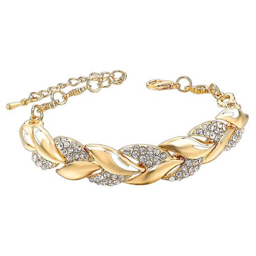 Mode Luxe Feuille D'or Bracelet Avec Diamant Pendentif Dames Bijoux À La Main Cadeau