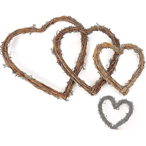 Rotin Love Heart Wreath Rustique Rattan Couronnes Et Guirlandes Rotin Couronne Pour Porte Mur Décor Porte Couronne Pendentif Pendentif 4 6 8 10 Pouces 4pcs