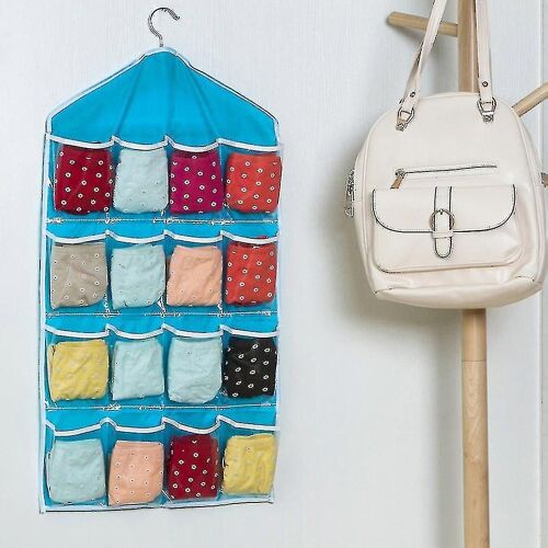 Grande Capacité 16 Grilles Armoire Suspendu Organisateur Bras Chaussettes Sac De Rangement