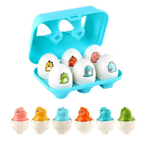 6pcs Pâques Cartoon Oeuf Assorti Jouets Parent-Enfant Interaction Jouet Pour 1-3 Tout-Petits Enfants