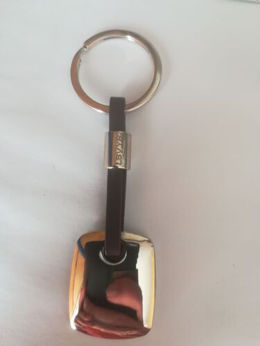 Porte Clé Métal Et Simili Cuir Marron