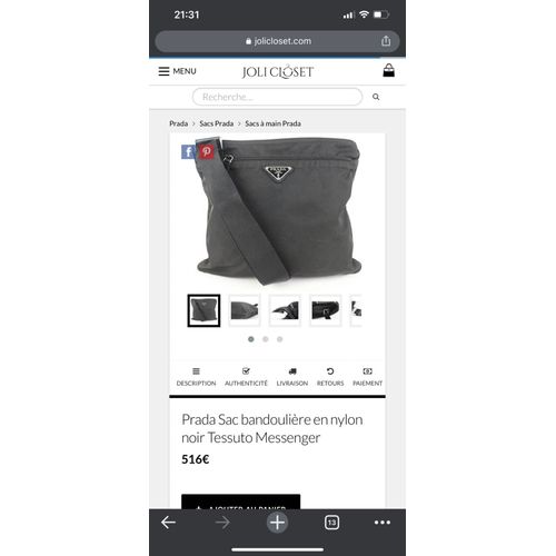 Sacoche PRADA Milano noir 