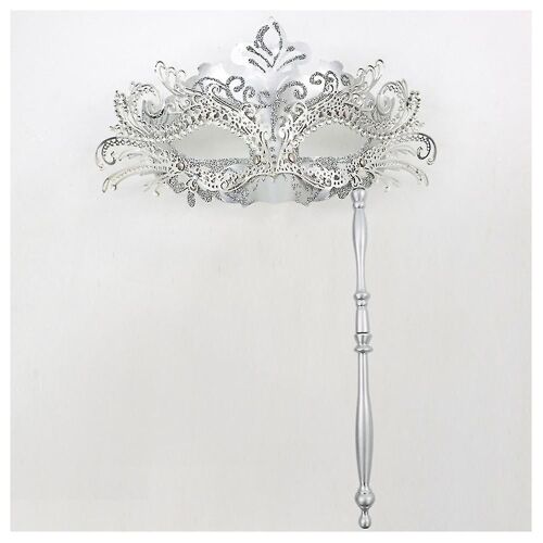 Phoenix-Tail Demi-Masque Facial Avec Poignée Détachable Brillant Paillettes Joli Masque De Fête Pour Mascarades P