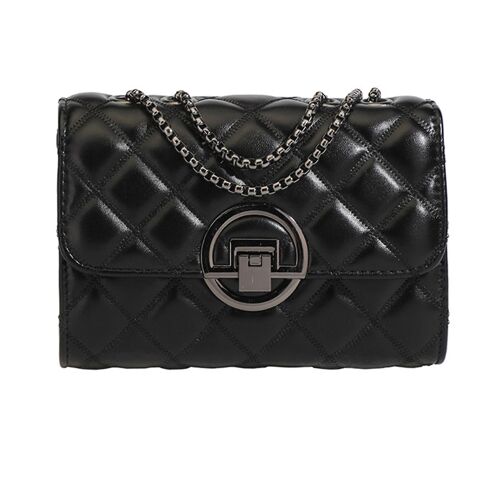 Sac à bandoulière en cuir PU pour femmes Sac à bandoulière simple avec bandoulière en chaîne