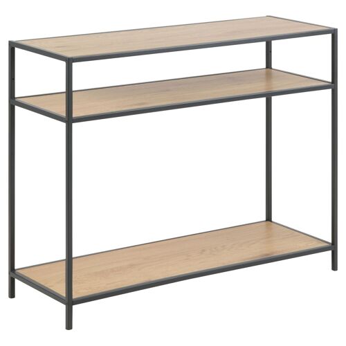 Console 3 étages en MDF et Métal - Beige et Noir