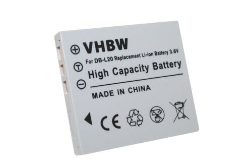 vhbw batterie pour appareil photo SANYO Xacti: VPC-J4 EX, VPC-C1, VPC-C4, VPC-C5, VPC-C6, VPC-C40 comme DB-L20 / DB-L20A / DB-L20AEX.