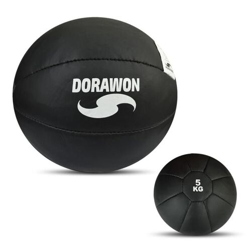 Dorawon, Medecine Ball En Cuir Synthetique Black 5 Kg , Noir, Taille