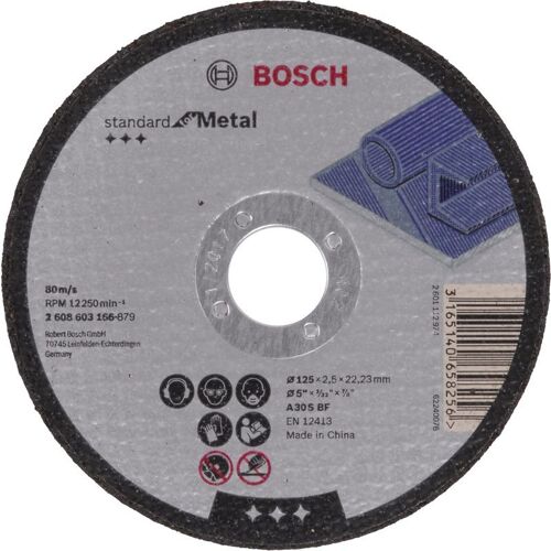 Bosch - Disque à Tronçonner à Moyeu Plat Standard Pour Le Métal 125x2.5 Mm - 2608603166