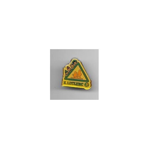 Pins Leclerc Panneau Attention École 2.4x2.5 Cm