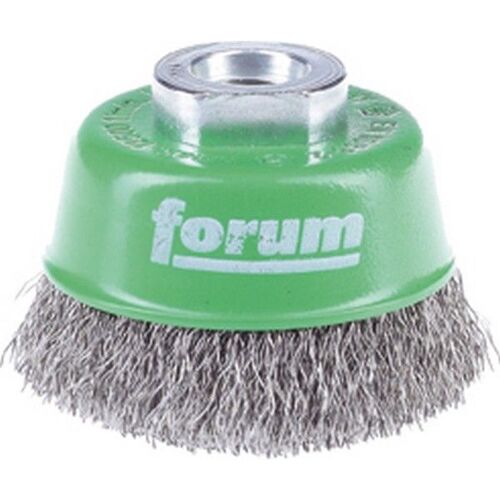 Brosse à boisseau, fil d'acier inoxydable, ondulé, Ø de la brosse : 60 mm, Epaisseur du fil 0,30 mm, Vitesse maxi. 12500 tr/mn