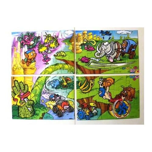 Puzzles "Kinder" (1999) Série De 4 Puzzles "Personnages Kinder 1" (K00n108 / K00-108 À K00n111 / K00-111) Avec Les 4 Bpz
