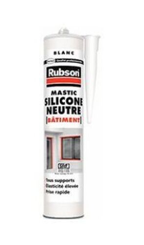 Mastic silicone neutre bâtiment RUBSON - translucide - 280ml - 1714257